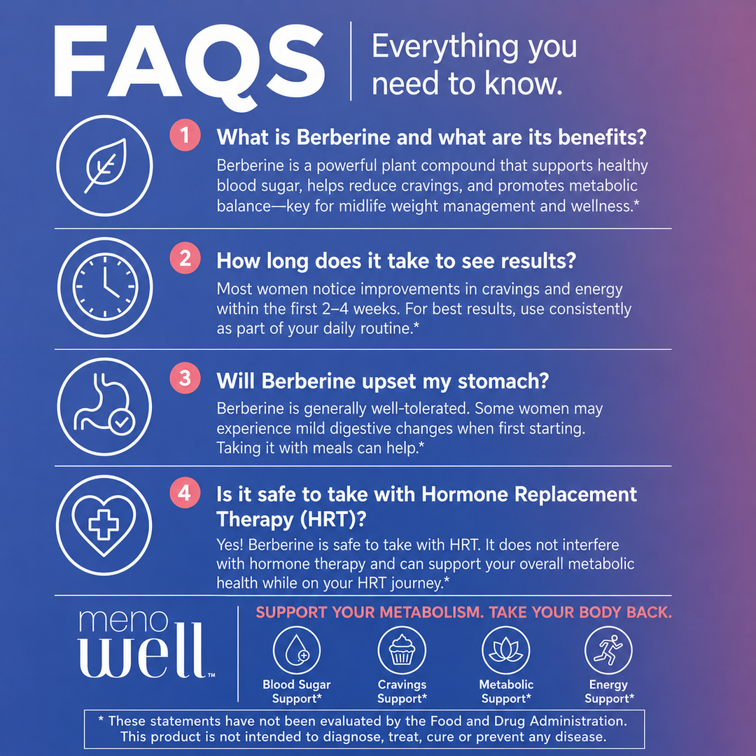 MenoWell CRAVINGS* berberine for menopause blood sugar support and healthy cravings response