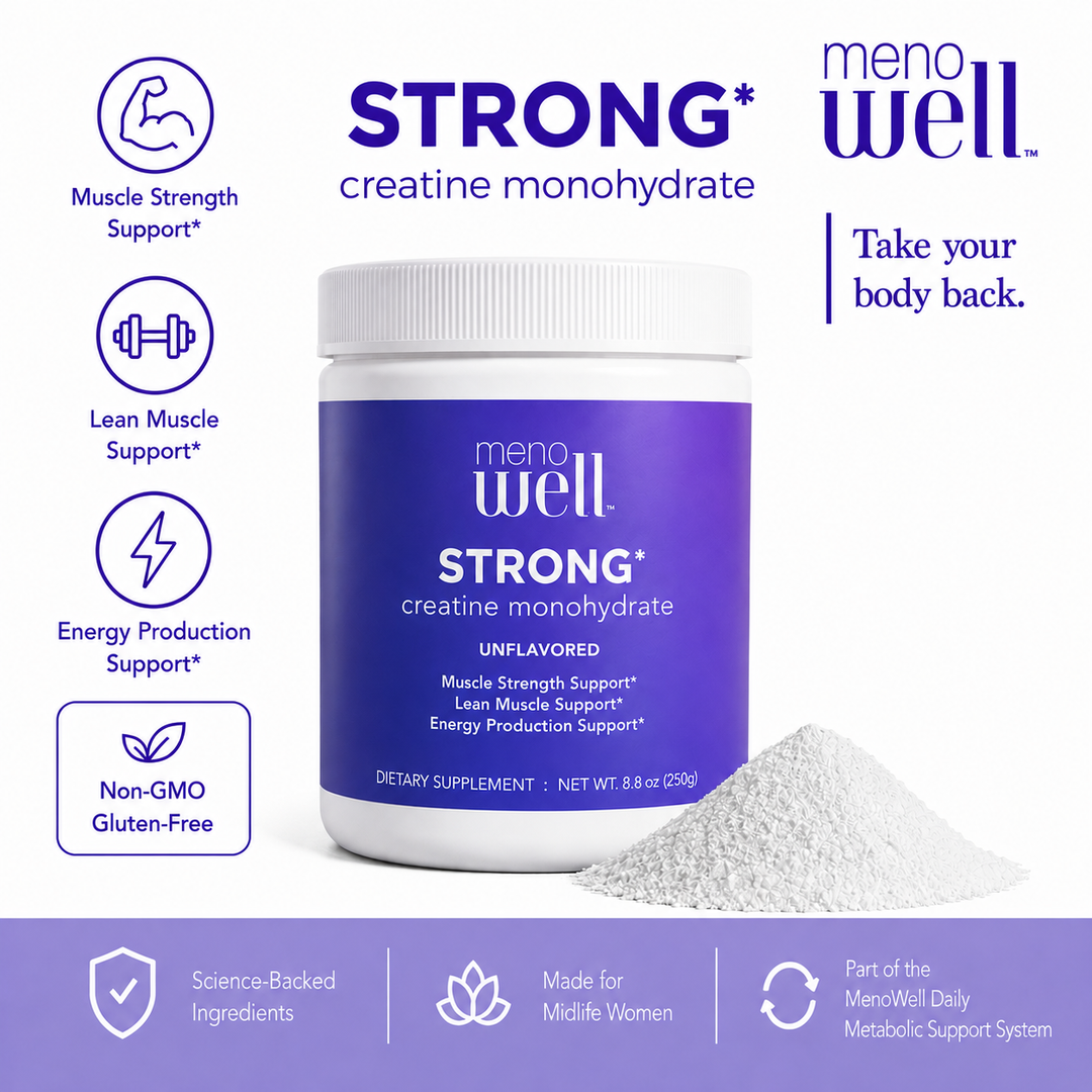 STRONG* Creatine Monohydrate (Unflavored) : Part of the MenoWell Metabolic System